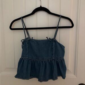 American Eagle Outfitters Blue Jean Tank Top